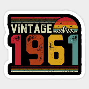 Vintage 1961 Birthday Gift Retro Style Sticker